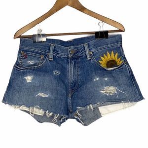 Polo Ralph Lauren Hand Painted Denim Shorts